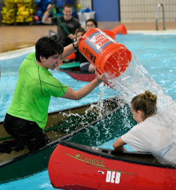 Canoeing in the pool